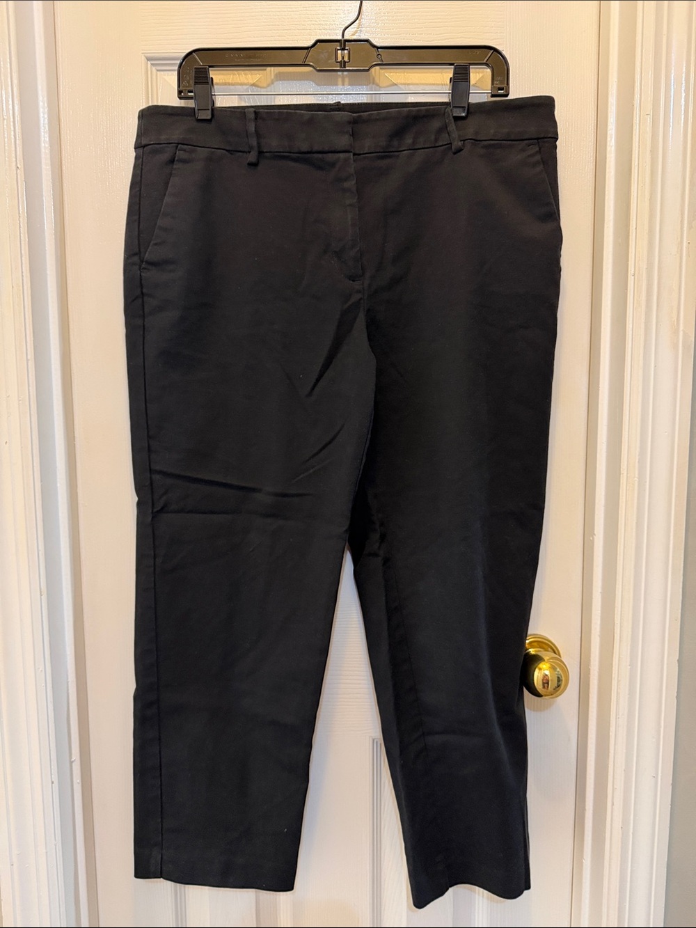 LOFT Black Cropped Straight-Leg Pants